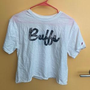 League buffs crop top